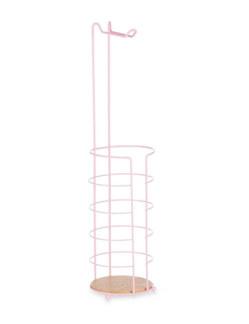 imagem de Porta-Rolos de Papel Higiénico Cor de Rosa Metal Bambu 16,5 x 63,5 x 16,5 cm (4 Unidades)2