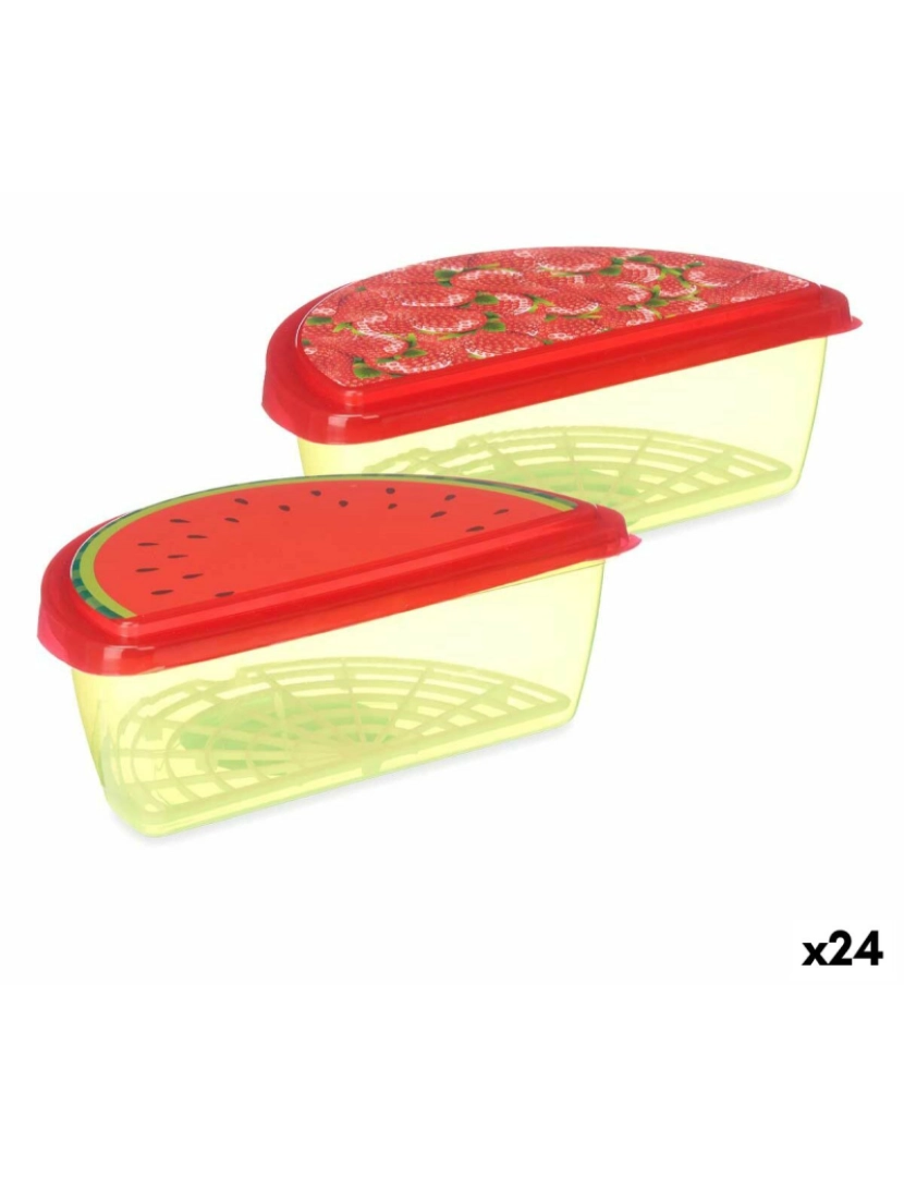 Leknes - Lancheira Fruta Morango Melancia Plástico 23 x 8 x 13 cm (24 Unidades)