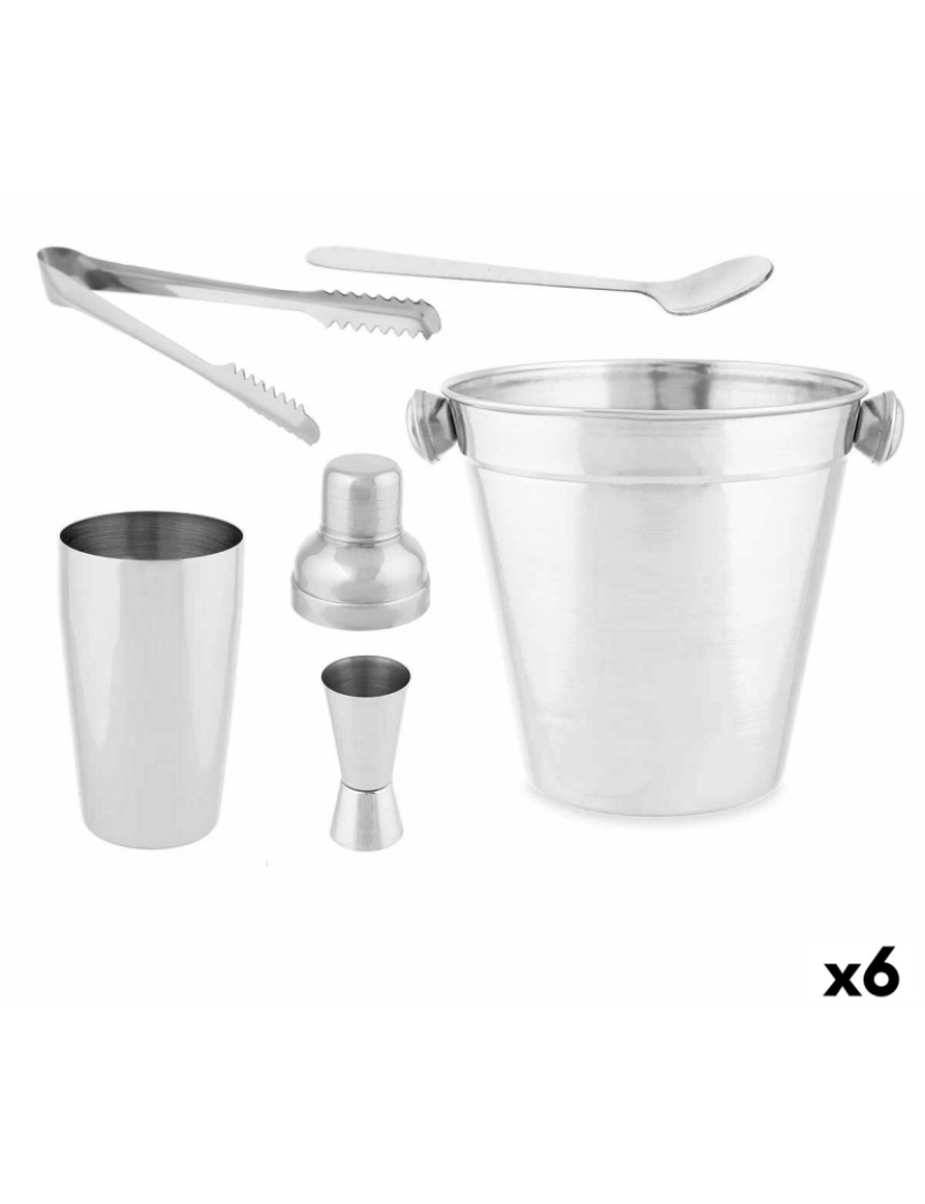 Kinvara - Conjunto de Cocktail Prateado Aço inoxidável 5 Peças 250 ml (6 Unidades)