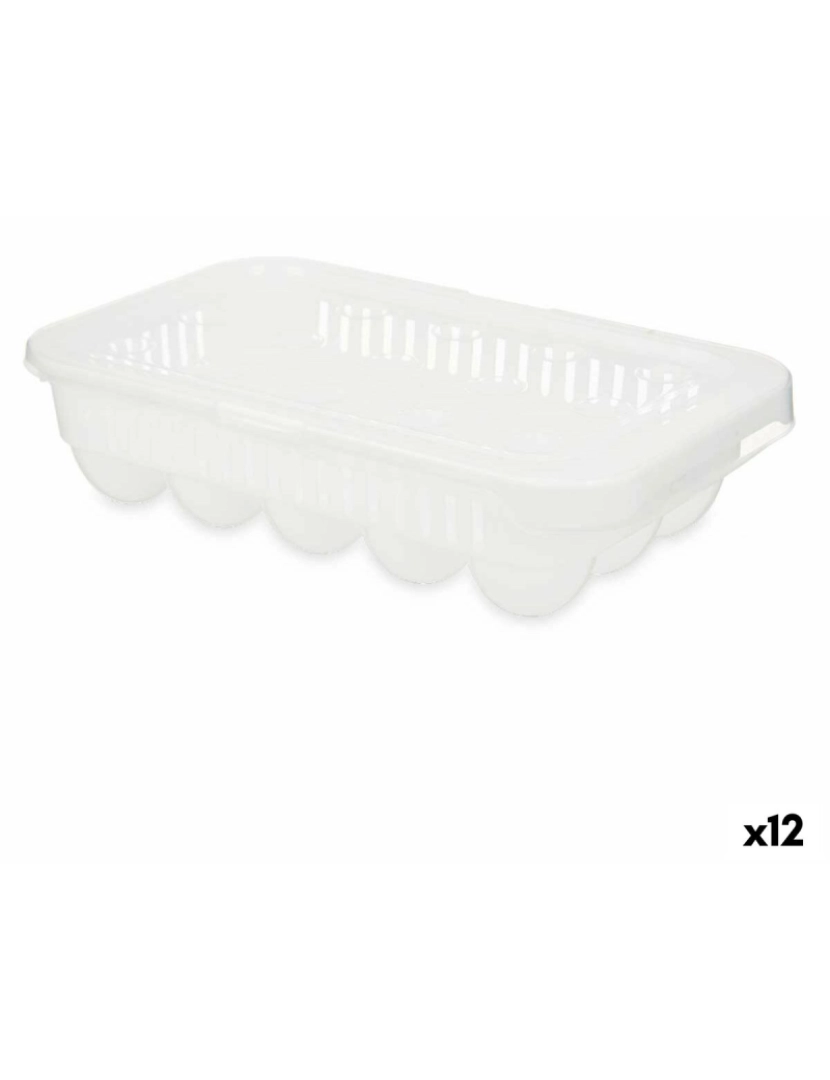Kinvara - Copo para ovos Branco Transparente Plástico 17,5 x 7 x 28,5 cm (12 Unidades)