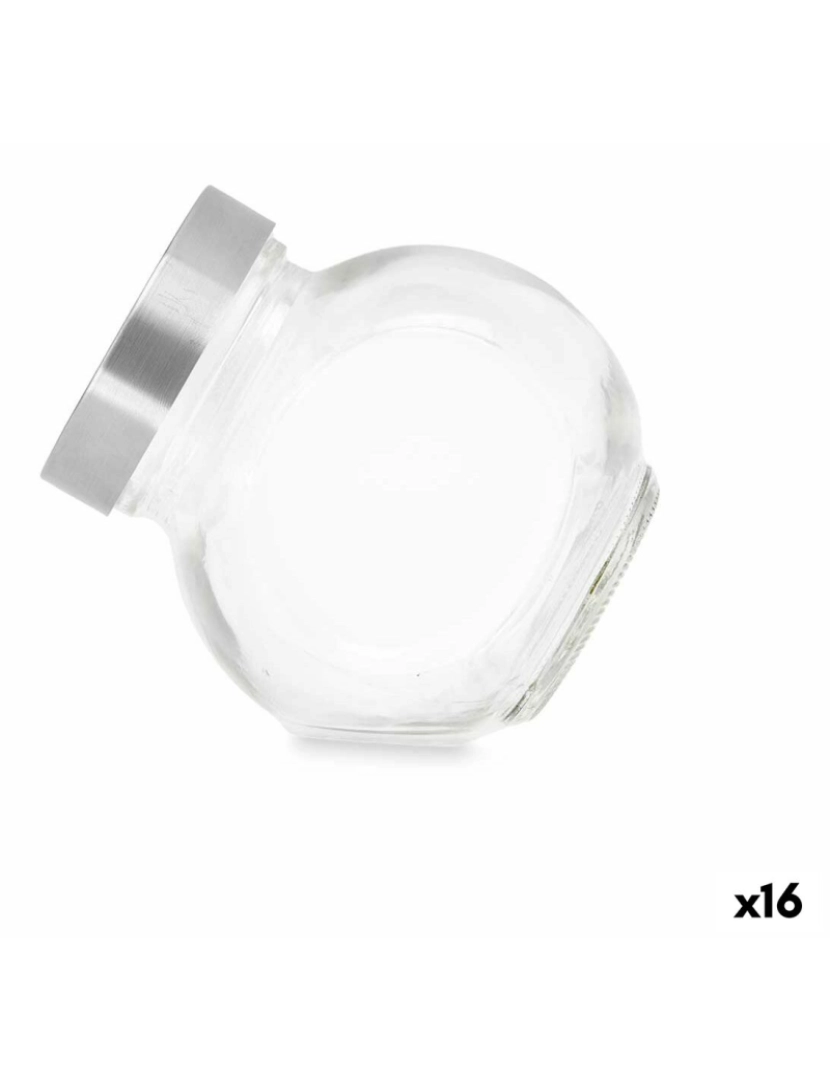 Vivalto - Frasco de bolachas Transparente Metal Vidro 2,2 L (16 Unidades)