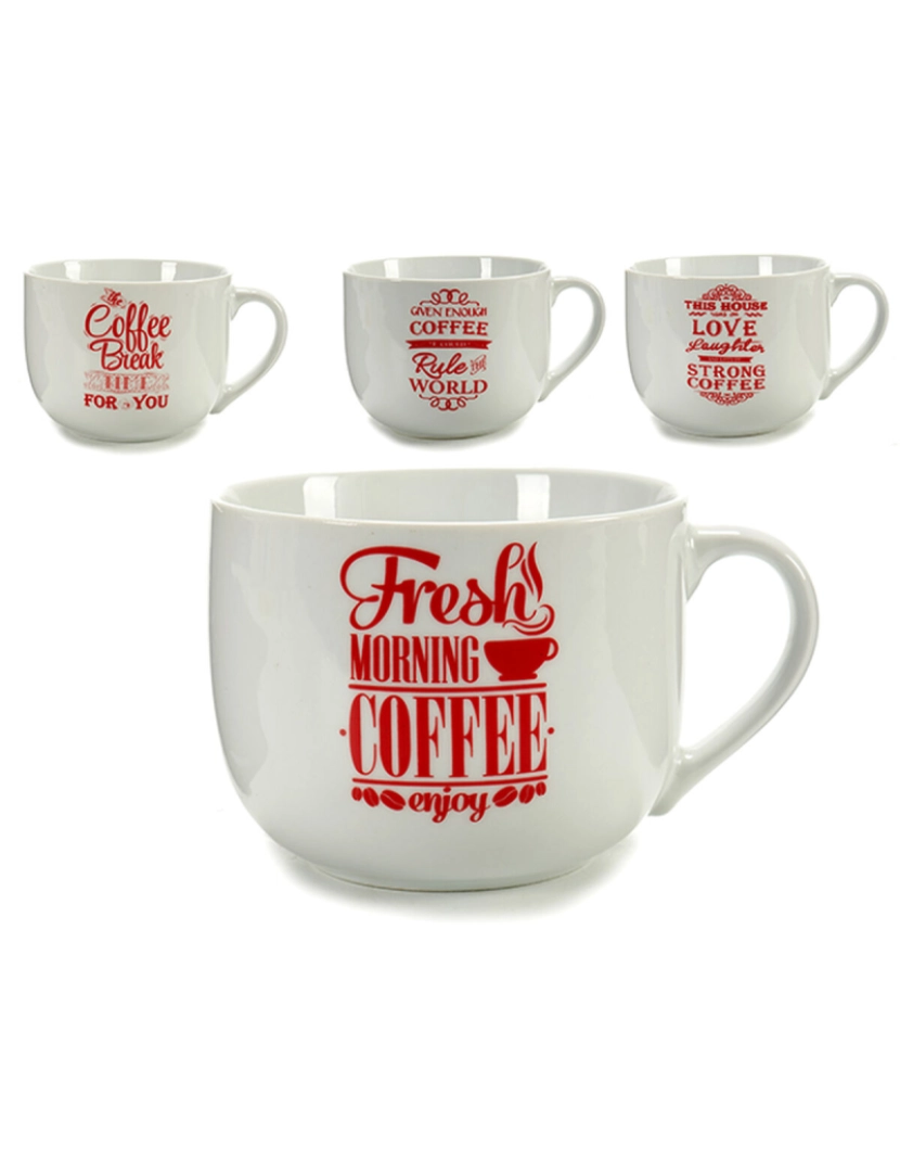 imagem de Kop Coffee Porcelana Vermelho Branco 500 ml 24 Unidades2