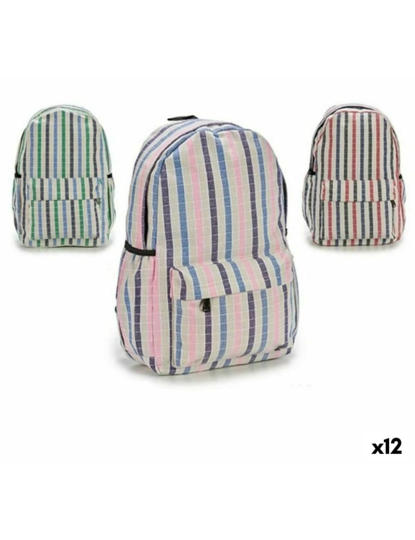 Pincello - Mochila Escolar Riscas Multicolor 13 x 45 x 31 cm 12 Unidades