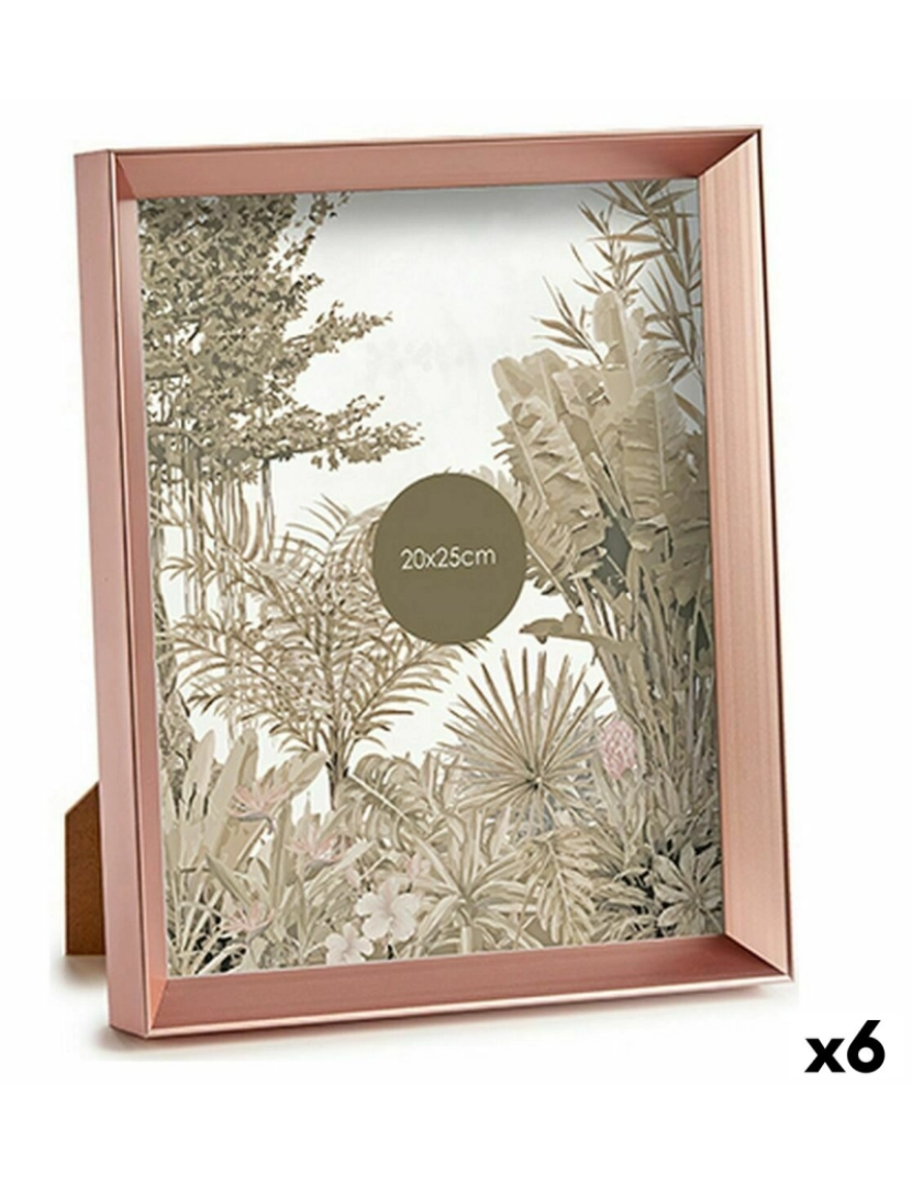 Gift Decor - Moldura de Fotos Cor de Rosa Cobre Plástico Vidro (22,3 x 3,5 x 27,3 cm) (6 Unidades)