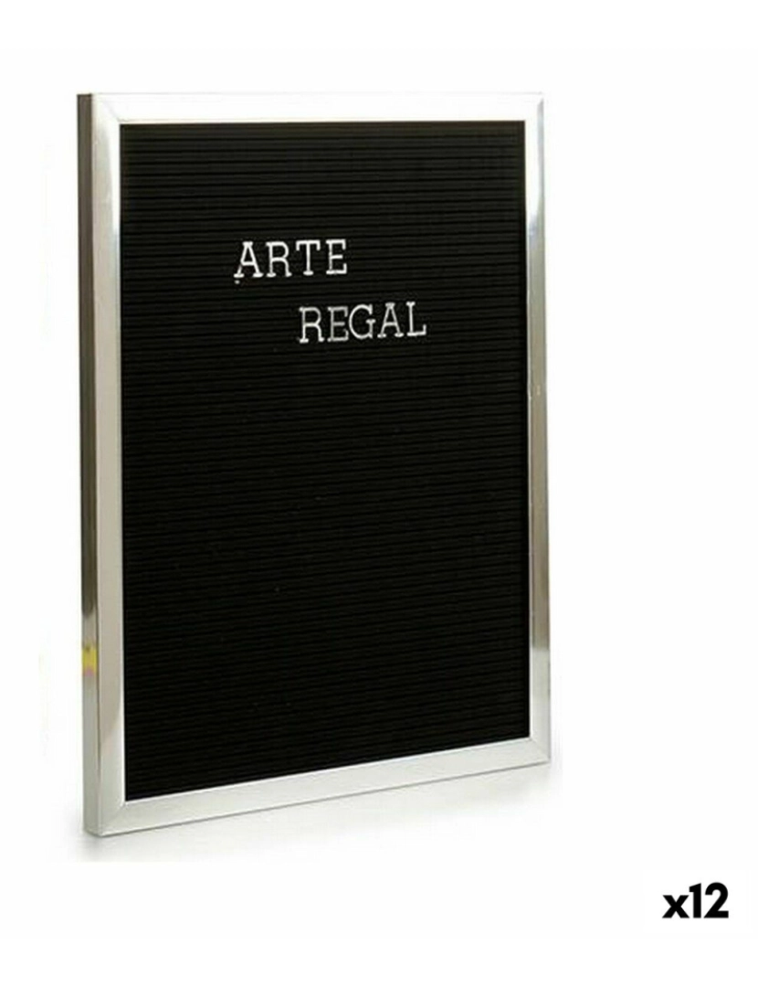 Gift Decor - Pintura Prateado Preto Painel 144 Letras (2,5 x 50,5 x 40,5 cm) (12 Unidades)