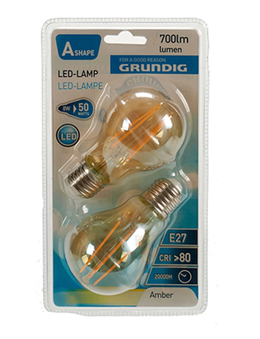 imagem de Lâmpada LED Grundig 8 W 2300 K E27 Âmbar 700 lm (10 Unidades) (6 x 10 x 6 cm)2