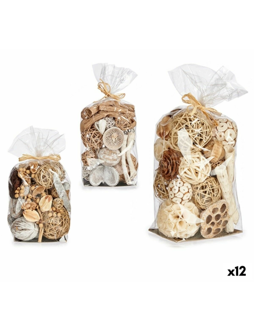 Gift Decor - Mala Bolas Decorativas 18 x 34 x 14 cm Castanho Branco (12 Unidades)