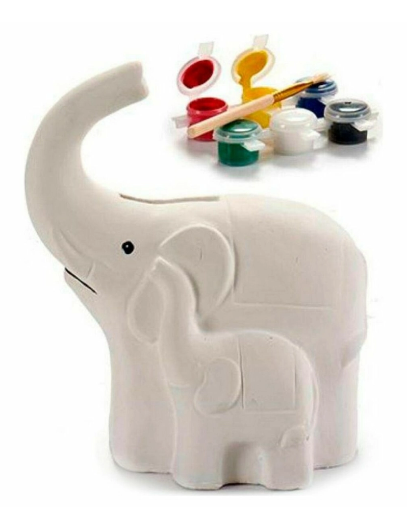 imagem de mealheiro Elefante Cerâmica Branco (8,3 x 14 x 12 cm) (12 Unidades)2