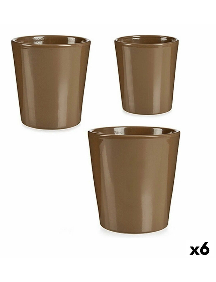 imagem de Conjunto de Vasos Taupe Argila (6 Unidades)1