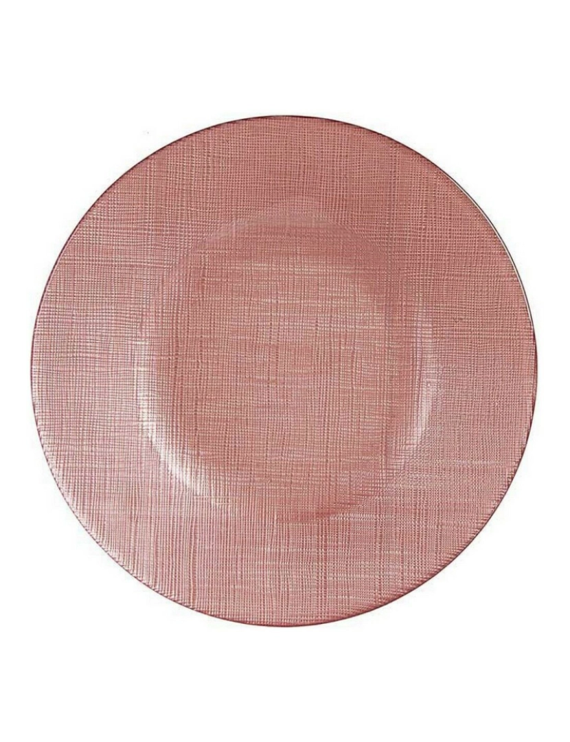 Vivalto - Prato de Jantar Cor de Rosa Vidro 21 x 2 x 21 cm (6 Unidades)