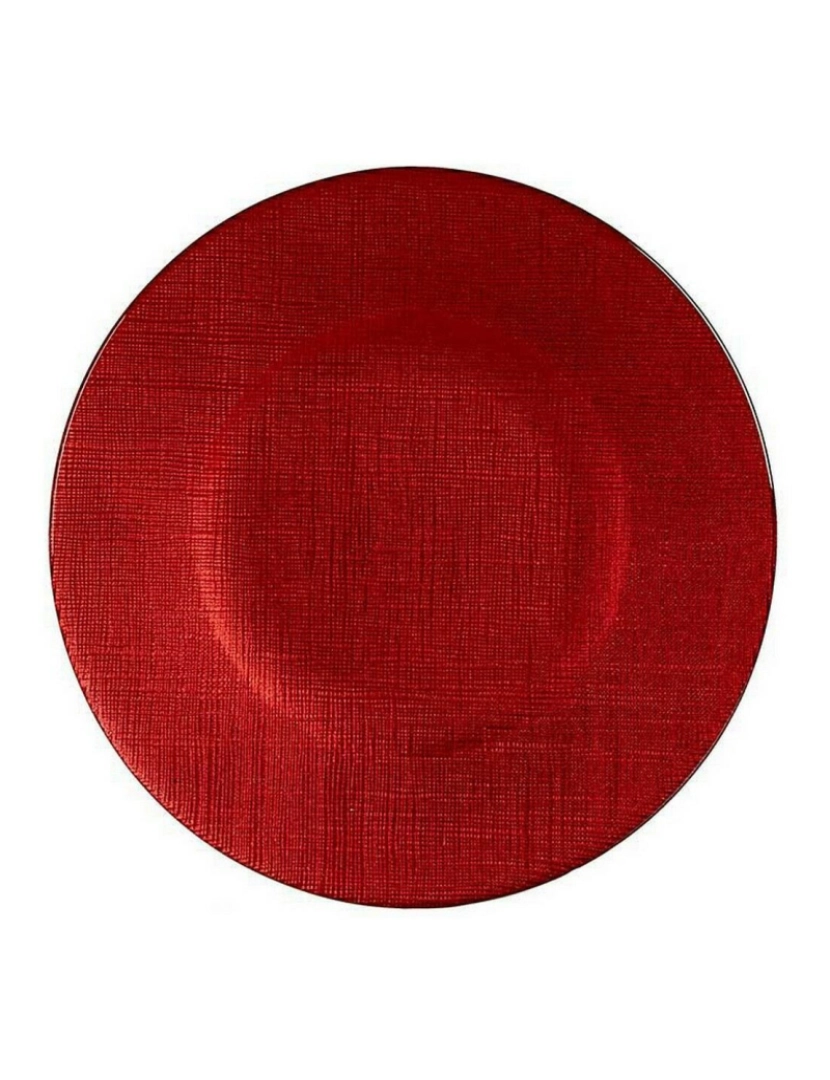 Vivalto - Prato de Jantar Vermelho Vidro 21 x 2 x 21 cm (6 Unidades)