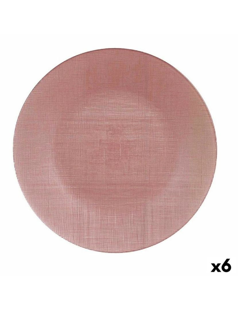 Vivalto - Prato de Jantar Cor de Rosa Vidro 32,5 x 2 x 32,5 cm (6 Unidades)