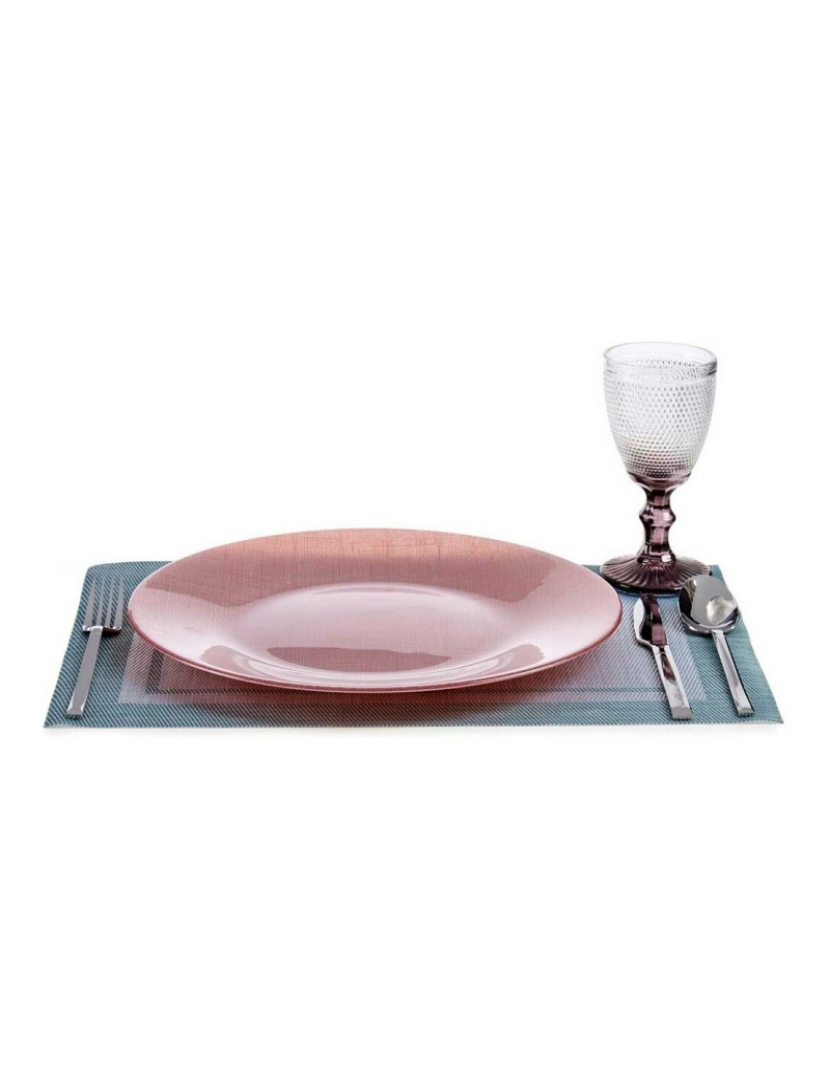 imagem de Prato de Jantar Cor de Rosa Vidro 32,5 x 2 x 32,5 cm (6 Unidades)5