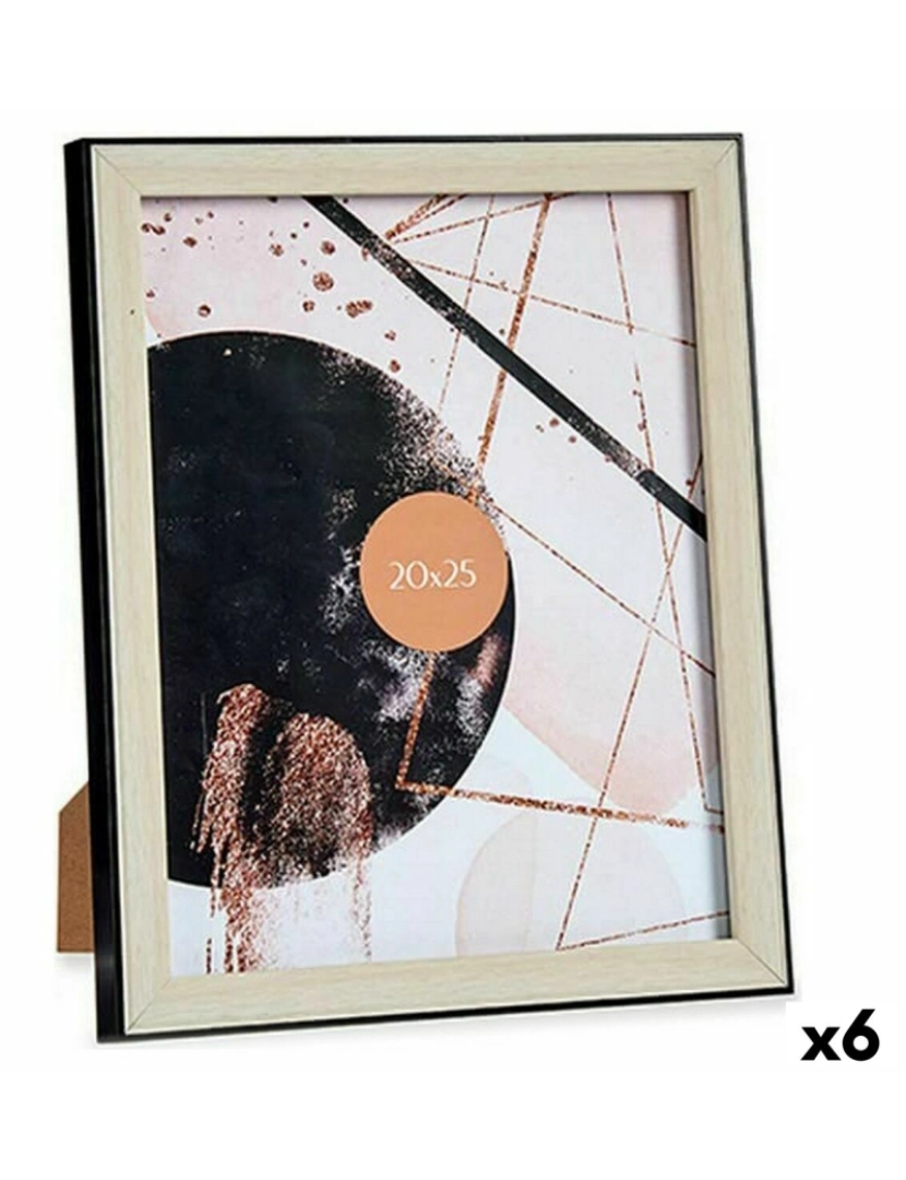 Gift Decor - Moldura de Fotos Preto Castanho Plástico Vidro (22,6 x 2 x 27,6 cm) (6 Unidades)