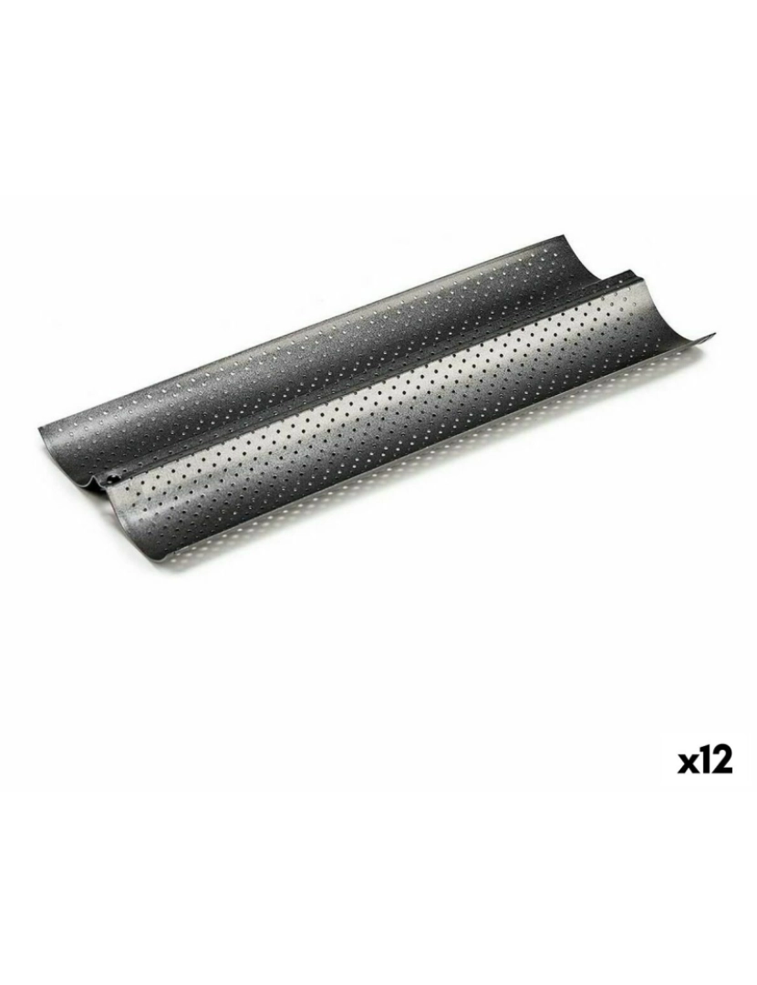 Kinvara - Tabuleiro Pão Metal Cinzento escuro Aço com carbono (16 x 2,5 x 38 cm) (12 Unidades)