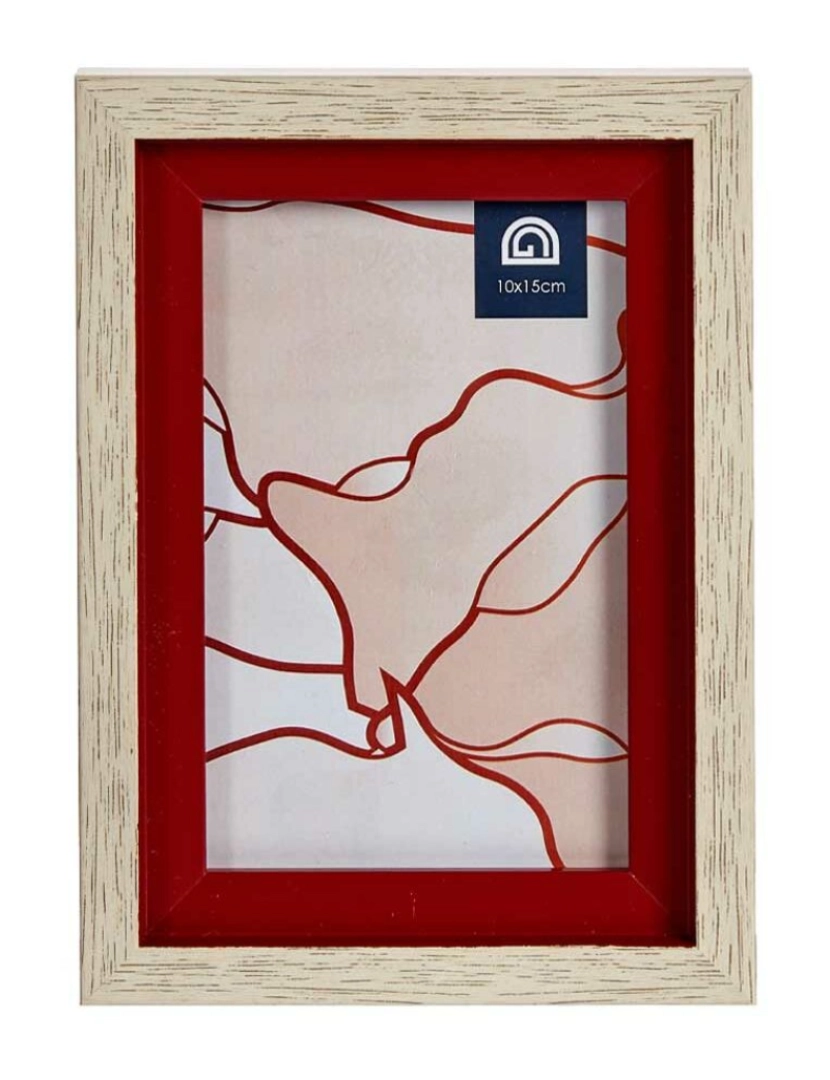 imagem de Moldura de Fotos Cristal Vermelho Madeira Castanho Plástico (13,5 x 18,8 x 2 cm) (6 Unidades)2