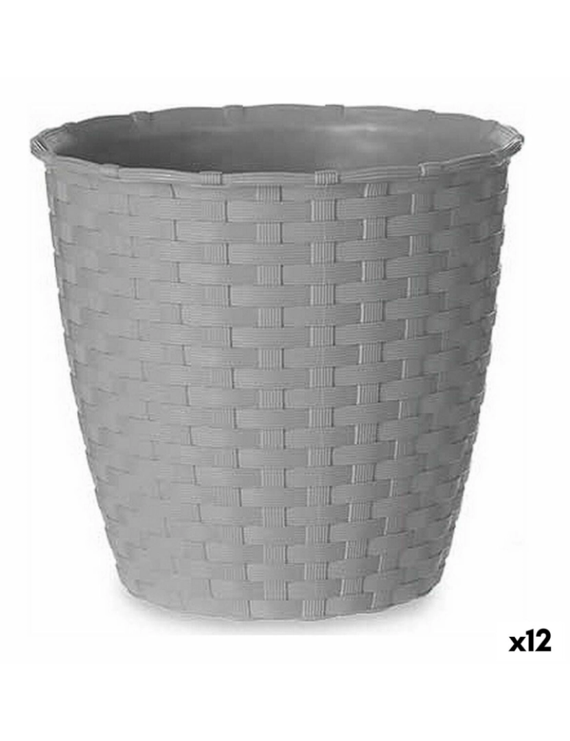 Stefanplast - Vaso Stefanplast Cinzento Plástico 14 x 13 x 14 cm (12 Unidades)