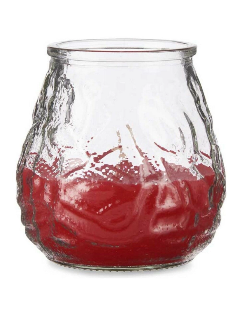 Ibergarden - Vela Gerânio Vermelho Transparente Vidro Parafina 6 Unidades (9 x 9,5 x 9 cm)