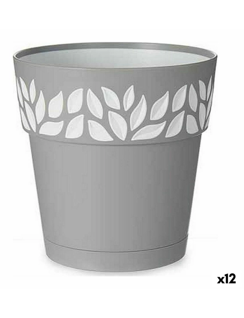 imagem de Vaso Autoirrigável Stefanplast Cinzento 15 x 15 x 15 cm Branco Plástico (12 Unidades)1