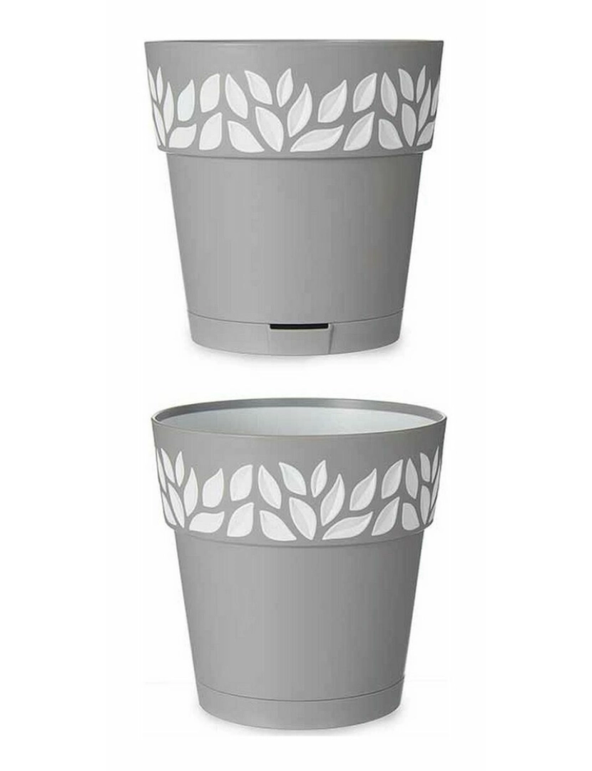 imagem de Vaso Autoirrigável Stefanplast Cinzento 15 x 15 x 15 cm Branco Plástico (12 Unidades)3