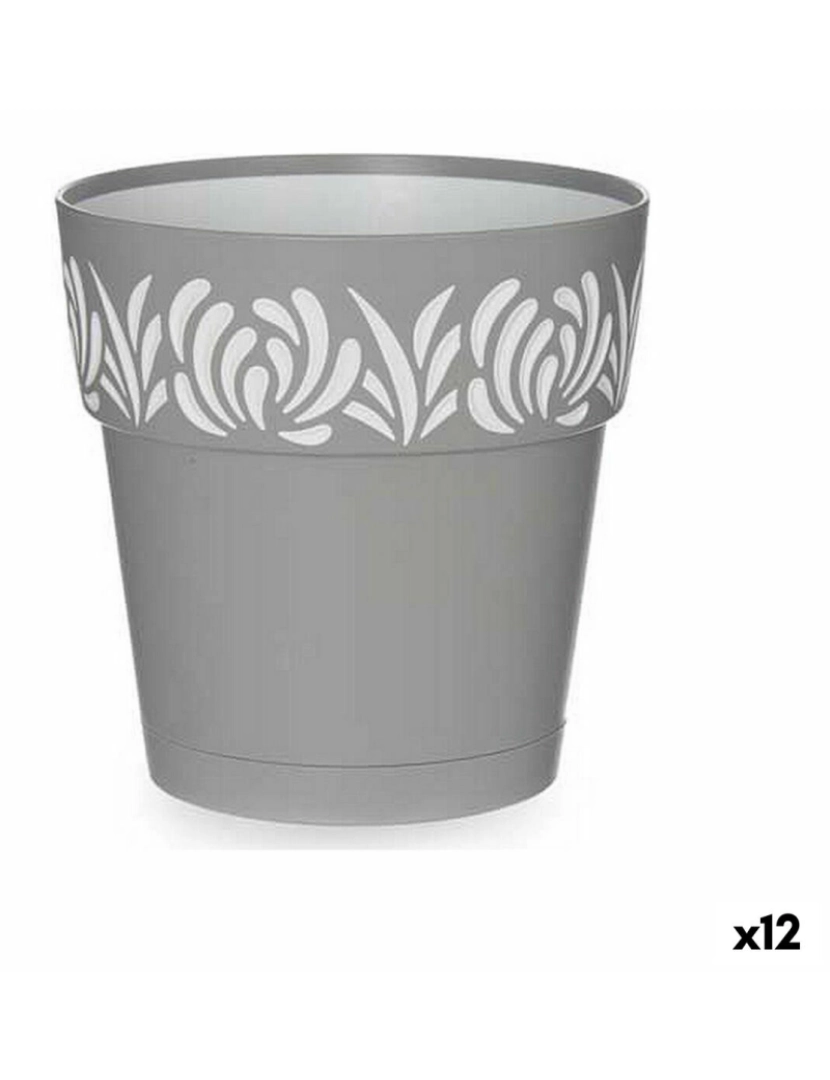 Stefanplast - Vaso Autoirrigável Stefanplast Gaia Cinzento 15 x 15 x 15 cm Branco Plástico (12 Unidades)