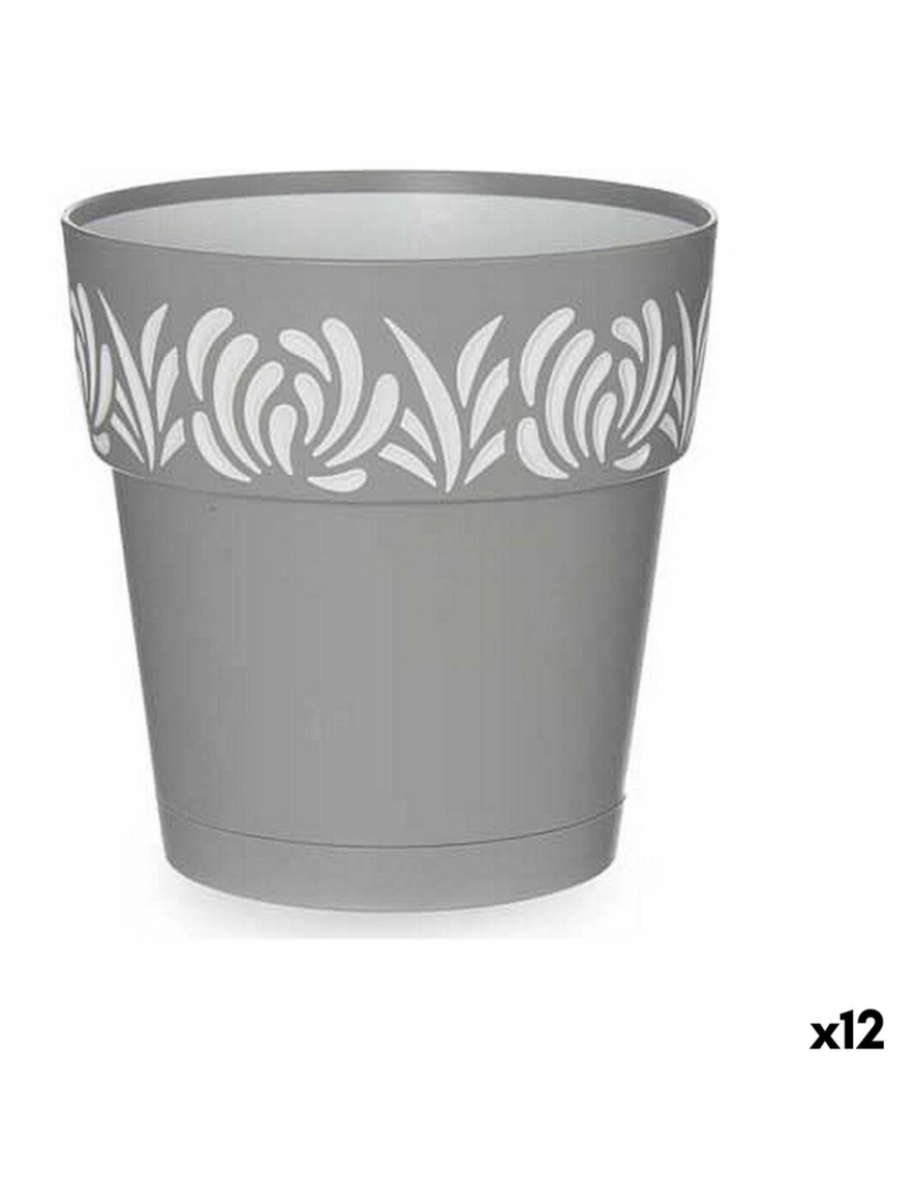 imagem de Vaso Autoirrigável Stefanplast Gaia Cinzento 15 x 15 x 15 cm Branco Plástico (12 Unidades)1