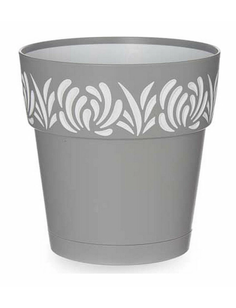 imagem de Vaso Autoirrigável Stefanplast Gaia Cinzento 15 x 15 x 15 cm Branco Plástico (12 Unidades)3