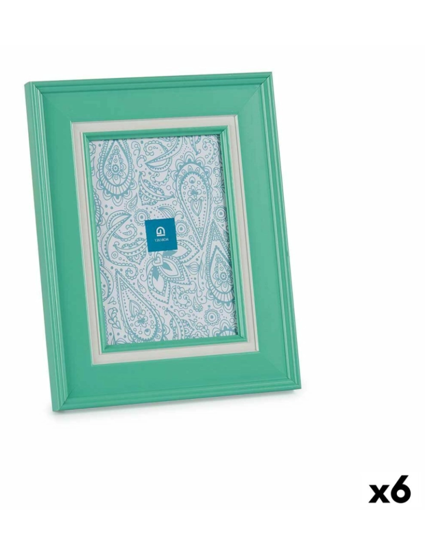 Gift Decor - Moldura de Fotos Cristal Verde Plástico (6 Unidades) (2 x 26 x 21 cm)