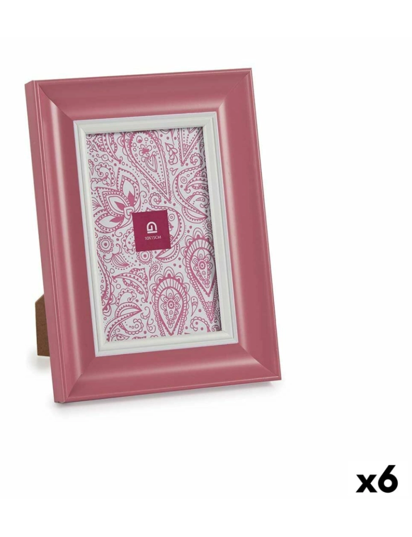 Gift Decor - Moldura de Fotos Cristal Cor de Rosa Plástico (6 Unidades) (2 x 21 x 16 cm)