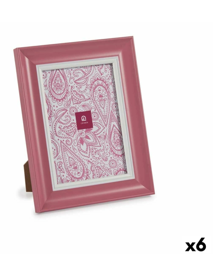 Gift Decor - Moldura de Fotos Cristal Cor de Rosa Plástico (6 Unidades) (2 x 24 x 19 cm)
