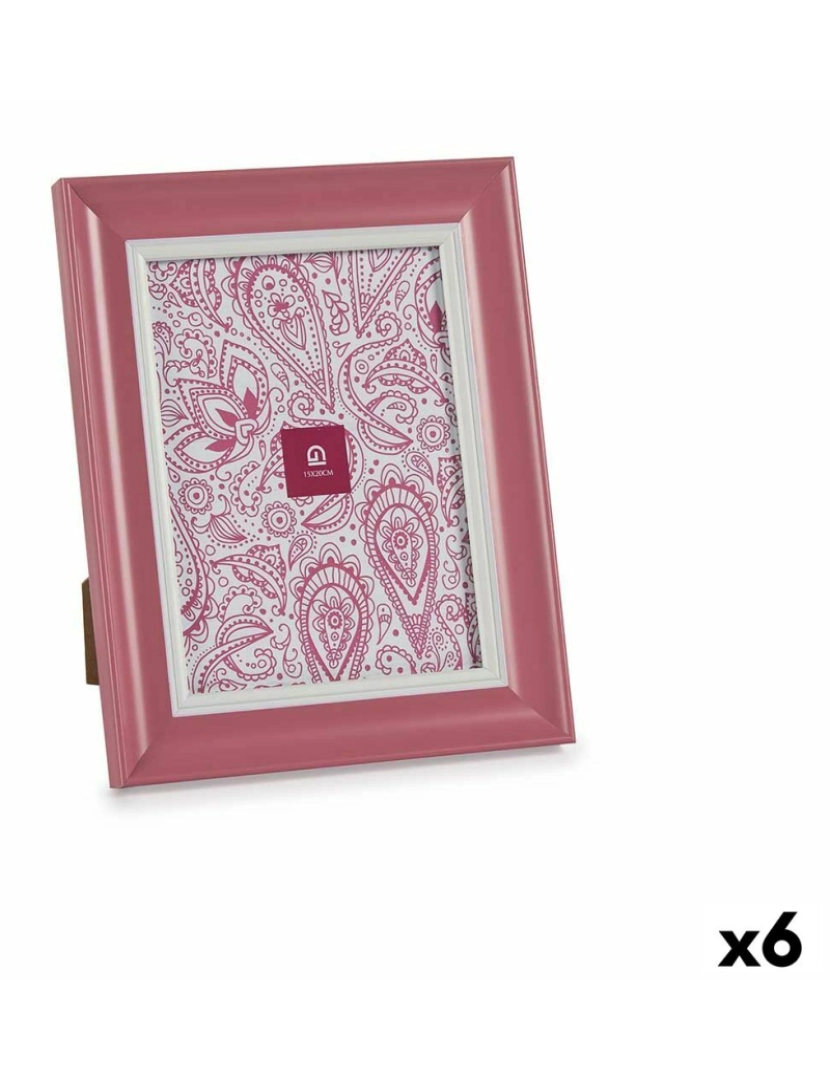 Gift Decor - Moldura de Fotos Cristal Cor de Rosa Plástico (6 Unidades) (2 x 26 x 21 cm)