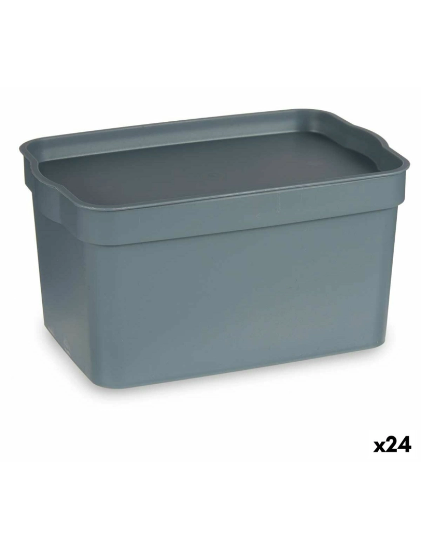 Kipit - Caixa Multiusos Cinzento Plástico 2,3 L (13,5 x 11 x 20 cm) (24 Unidades)