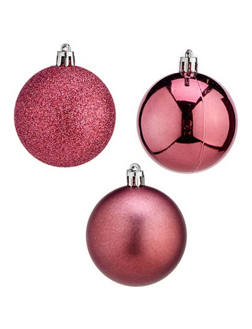 imagem de Conjunto de bolas de Natal Cor de Rosa PVC Ø 8 cm (24 Unidades)3