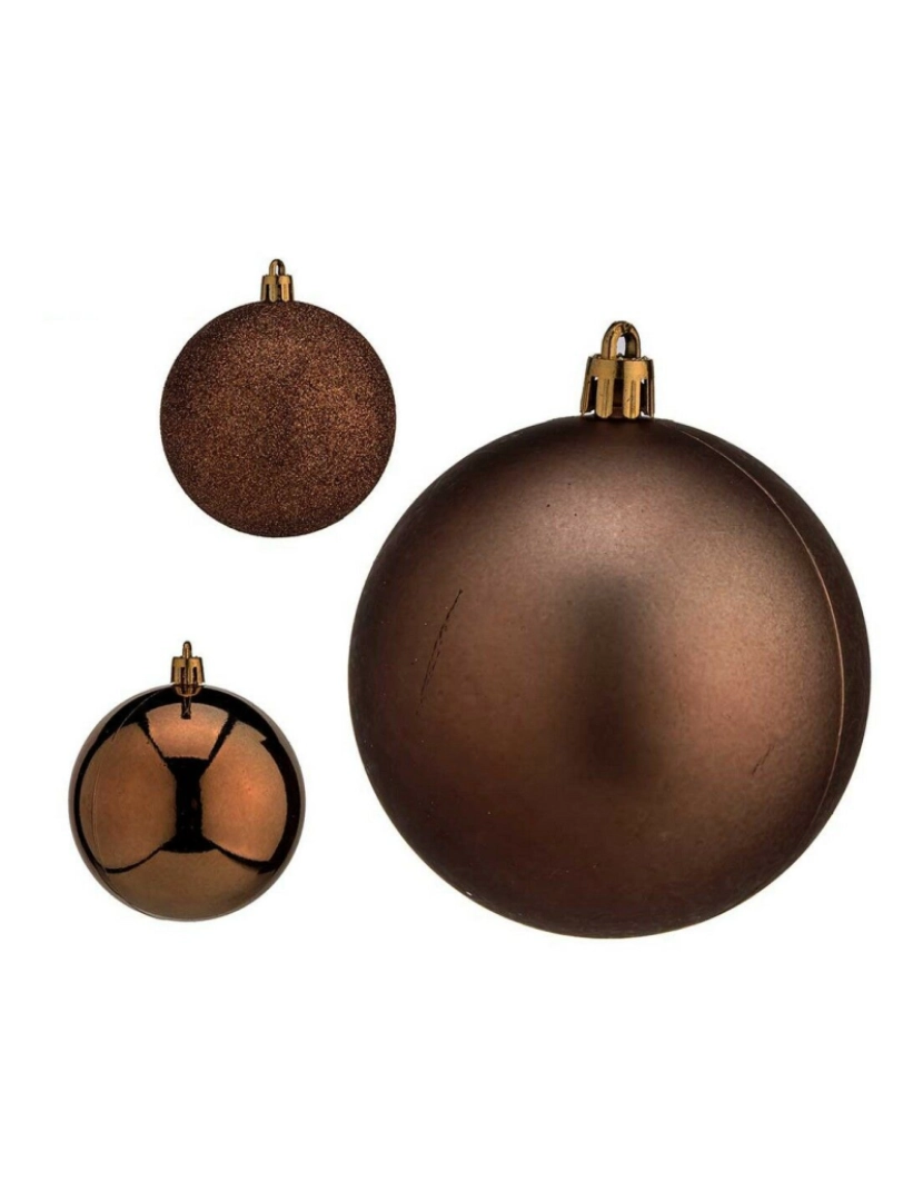 imagem de Conjunto de bolas de Natal Castanho Plástico Ø 8 cm 8 x 8 x 47 cm (24 Unidades)3