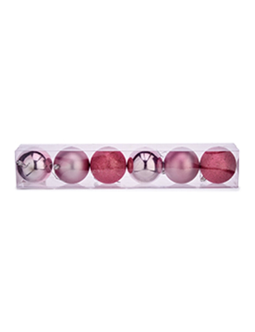 imagem de Conjunto de bolas de Natal Cor de Rosa Plástico Ø 8 cm (24 Unidades)2