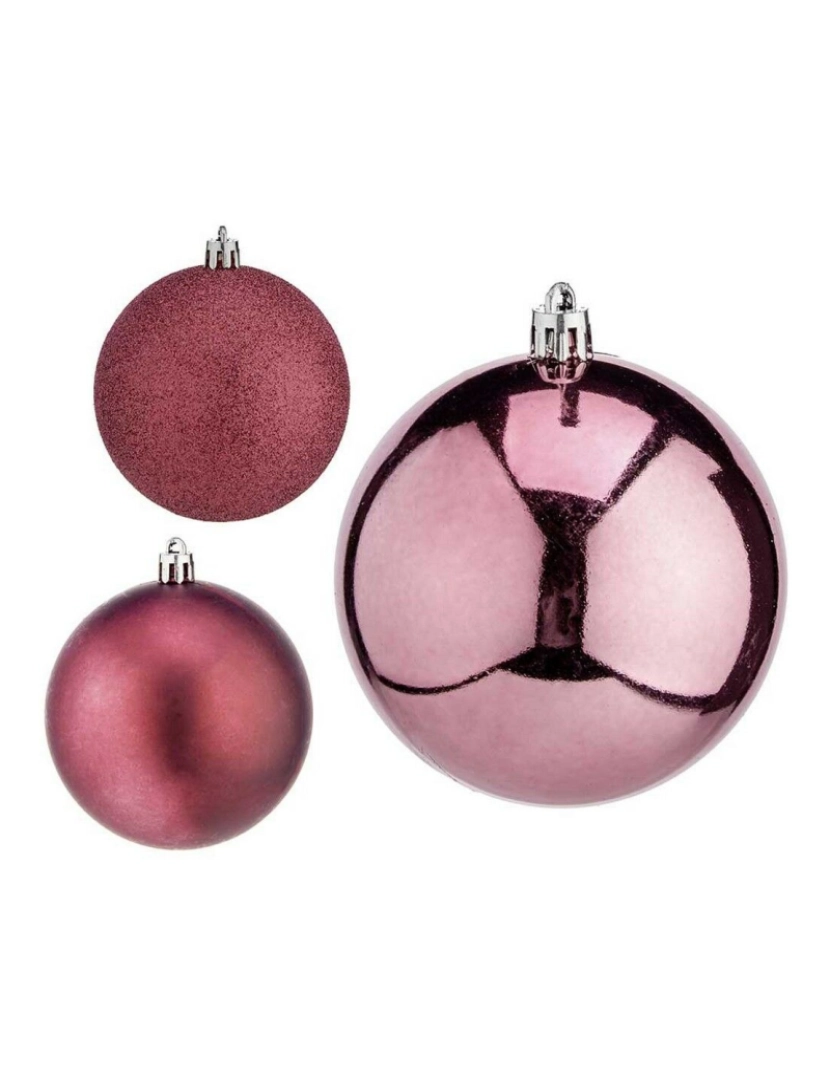 imagem de Conjunto de bolas de Natal Cor de Rosa Plástico 8 x 9 x 8 cm (24 Unidades)4