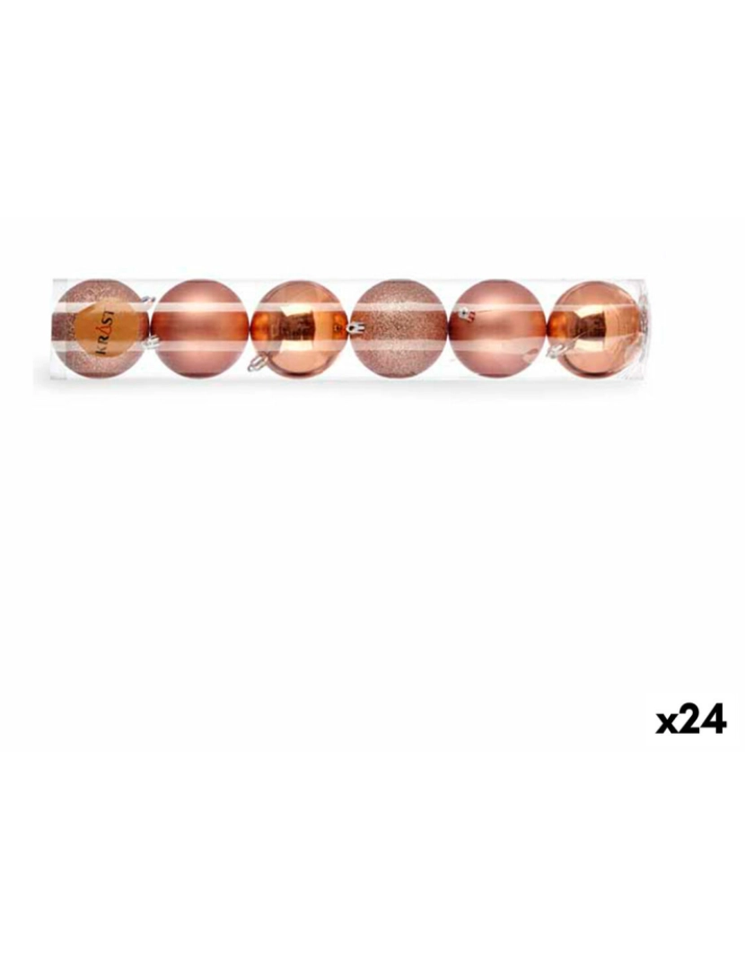 Krist+ - Conjunto de bolas de Natal Cobre Plástico 8 x 9 x 8 cm (24 Unidades)