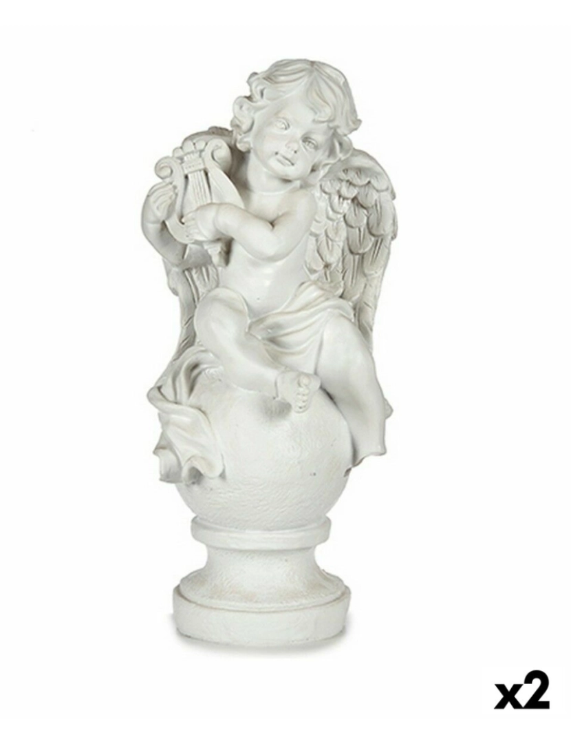 Krist+ - Figura Decorativa Anjo Branco 22 x 22 x 48 cm (2 Unidades)