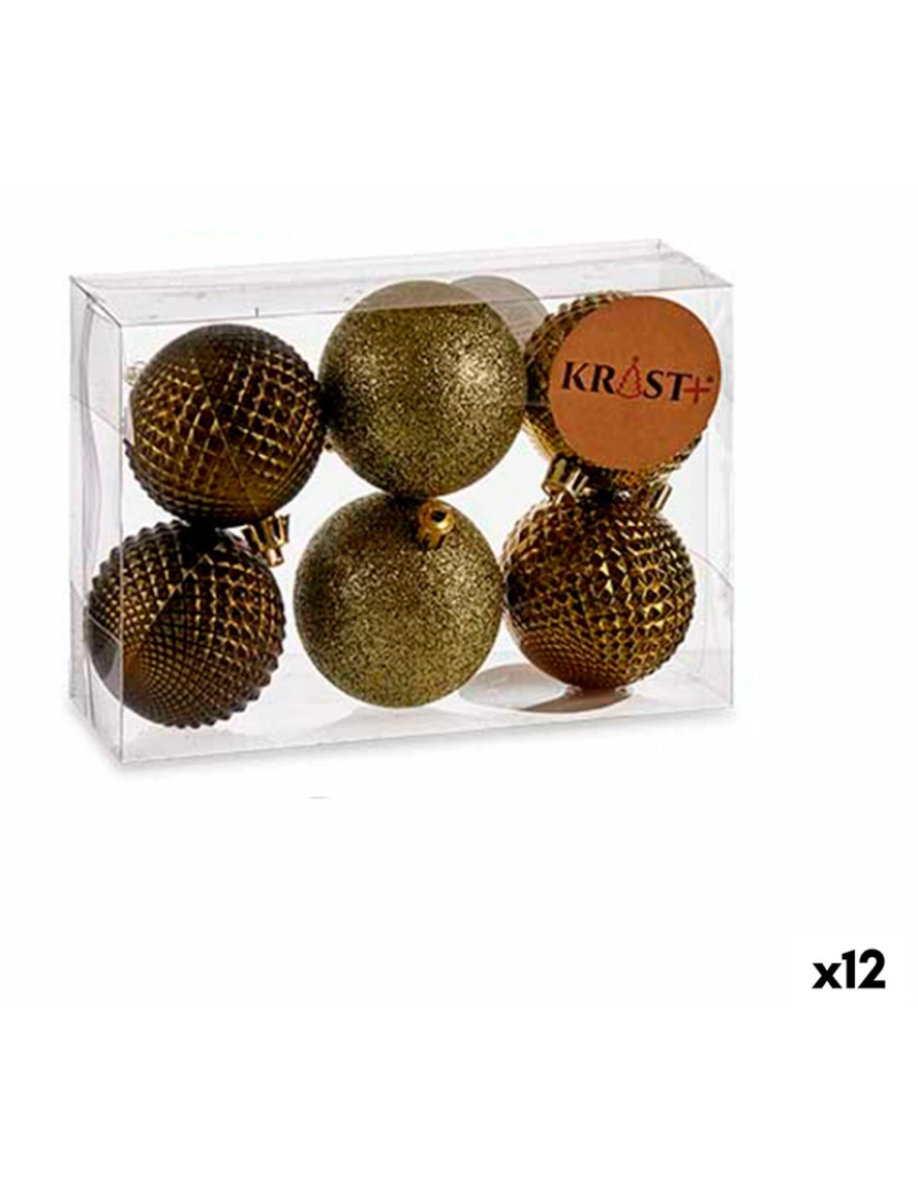 Krist+ - Conjunto de bolas de Natal Ø 6 cm Verde PVC (12 Unidades)