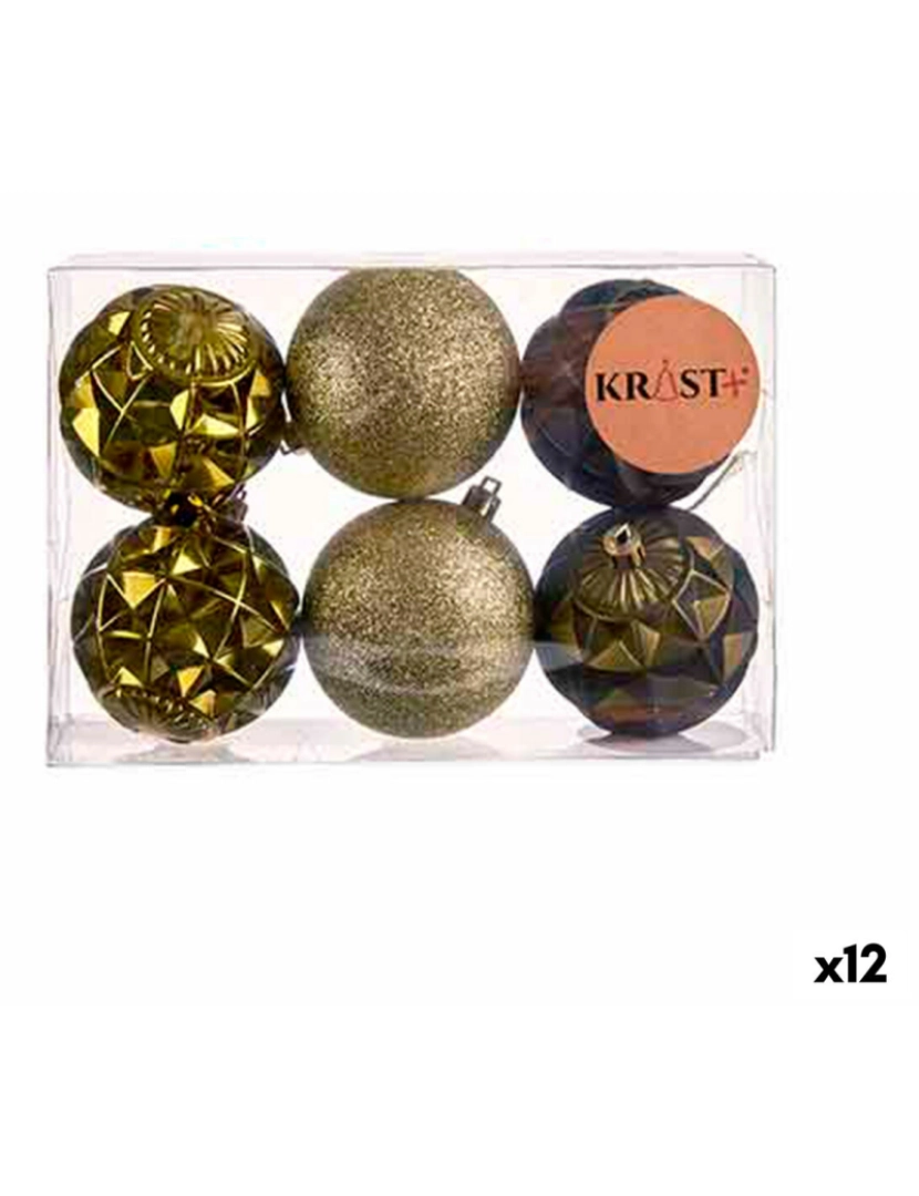 Krist+ - Conjunto de bolas de Natal Ø 7 cm Verde PVC (12 Unidades)