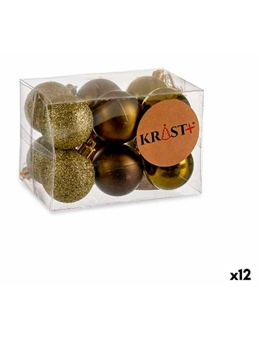 Krist+ - Conjunto de bolas de Natal 4 x 5 x 4 cm Verde Plástico (12 Unidades)
