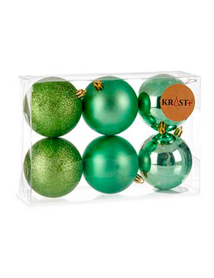 imagem de Conjunto de bolas de Natal Verde Plástico Ø 8 cm (24 Unidades)2