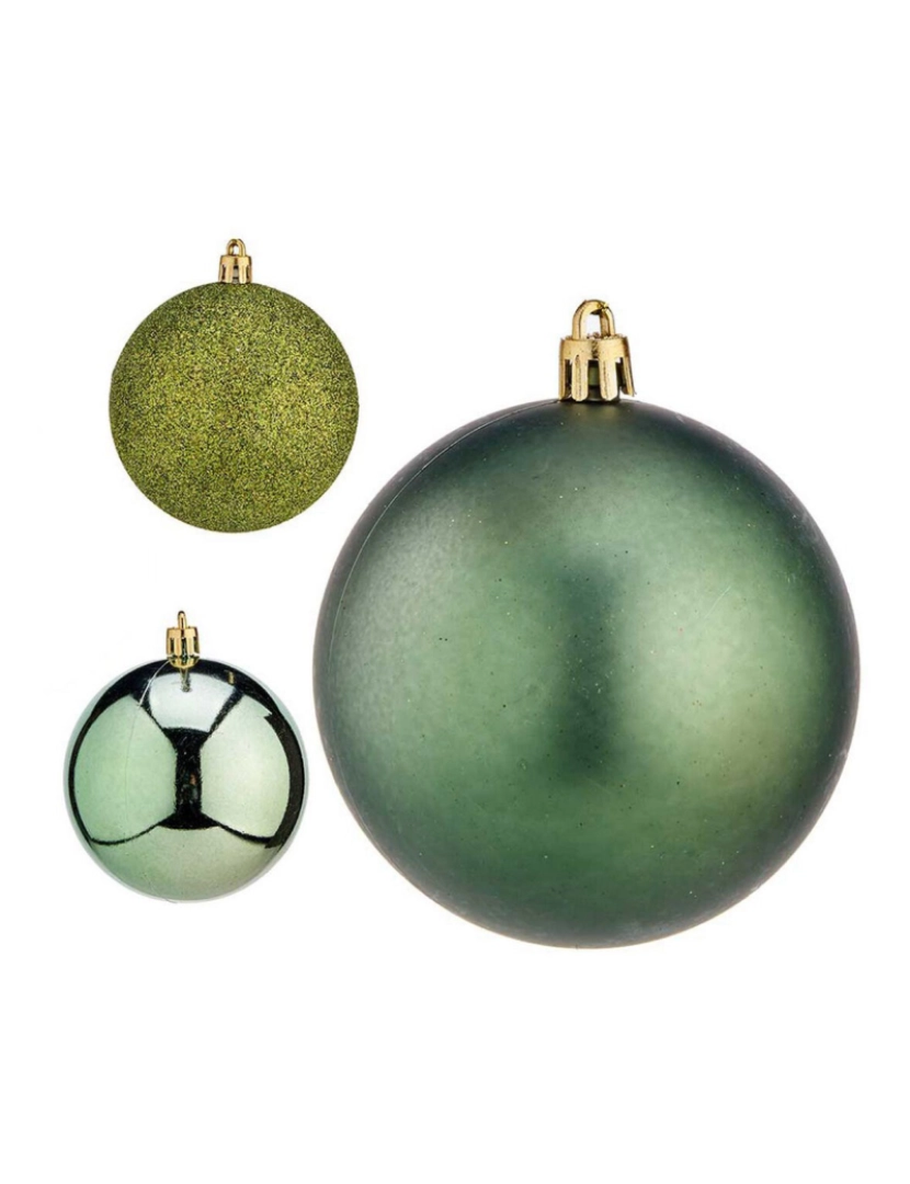 imagem de Conjunto de bolas de Natal Verde Plástico Ø 8 cm (24 Unidades)3