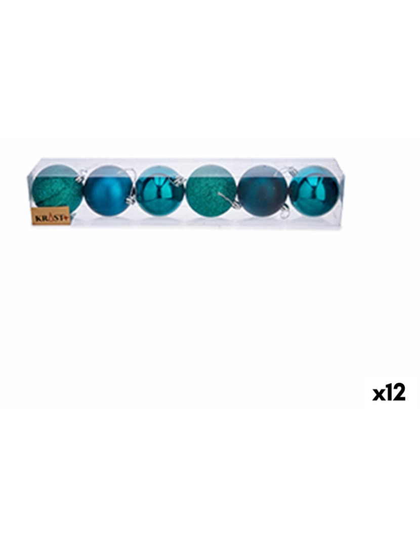 imagem de Conjunto de bolas de Natal Azul Plástico Ø 7 cm (12 Unidades)1