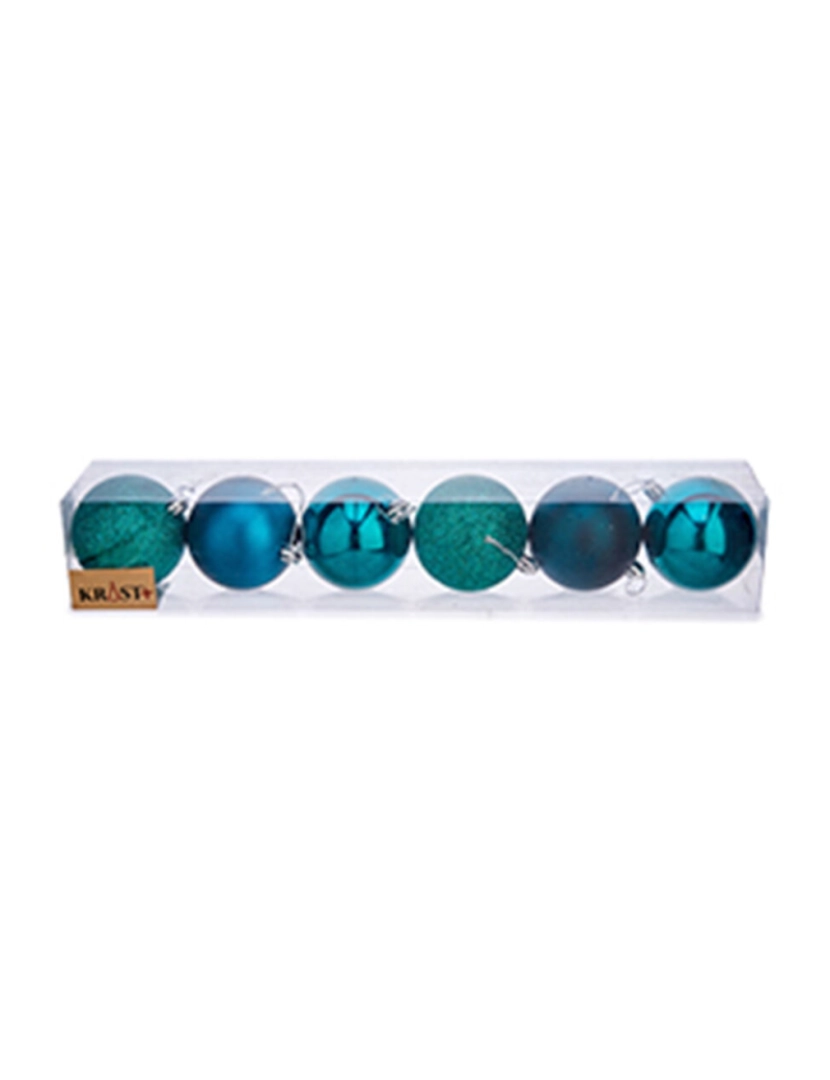 imagem de Conjunto de bolas de Natal Azul Plástico Ø 7 cm (12 Unidades)2