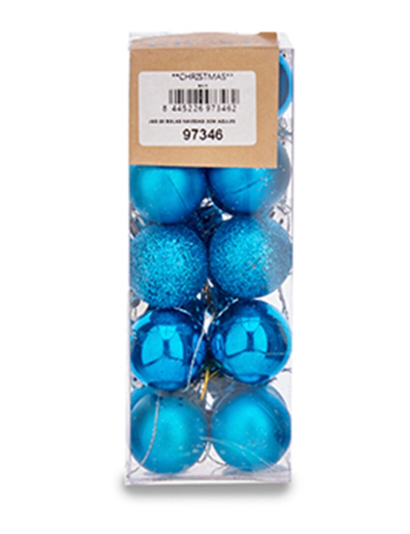 imagem de Conjunto de bolas de Natal Ø 3 cm Azul Plástico (12 Unidades)2