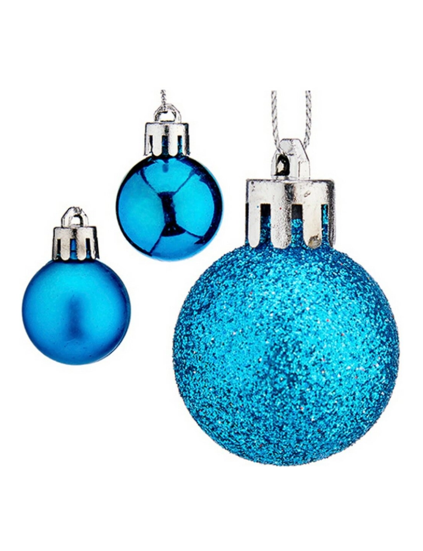 imagem de Conjunto de bolas de Natal Ø 3 cm Azul Plástico (12 Unidades)3