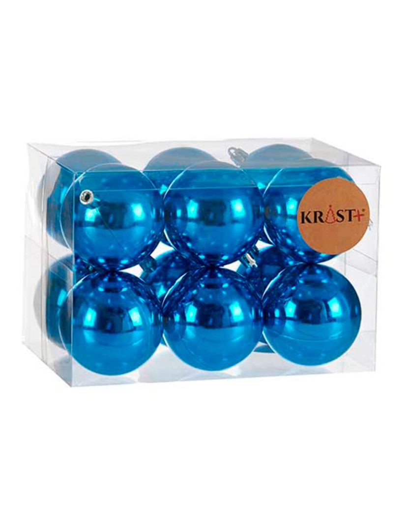 imagem de Conjunto de bolas de Natal Azul Plástico Ø 7 cm (12 Unidades)2