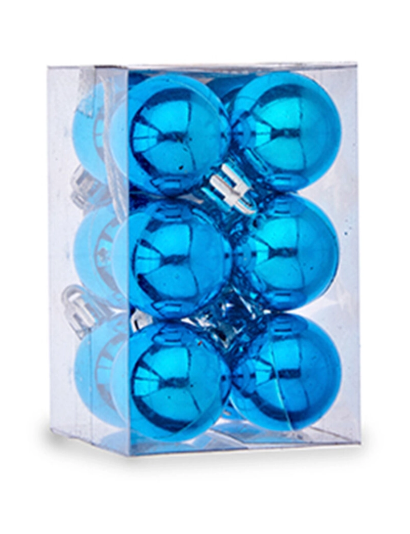 imagem de Conjunto de bolas de Natal Ø 3 cm Azul Plástico 12 x 6 x 6 cm (12 Unidades)2