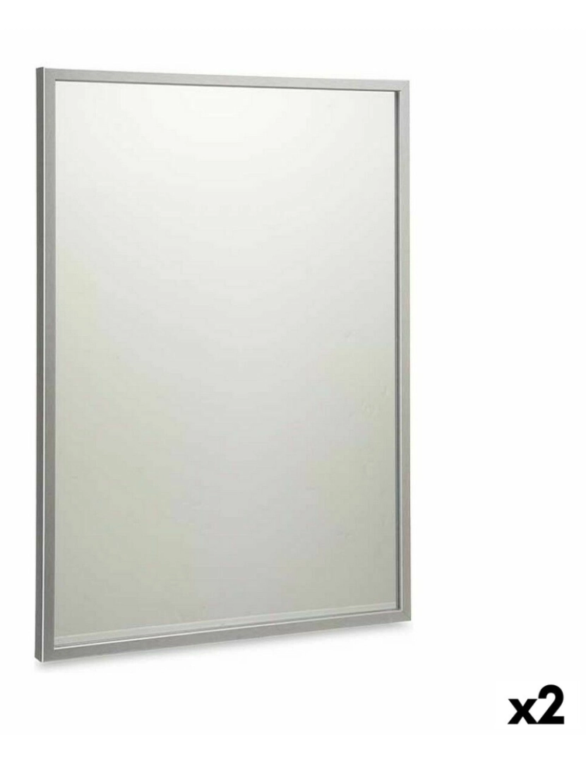 imagem de Espelho de parede 50 x 70 cm Prateado Madeira MDF (2 Unidades)1